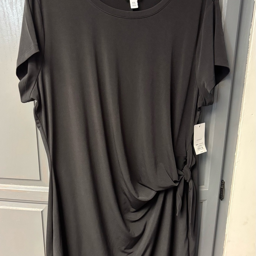 Nine West Gray Tie Front Midi Dress